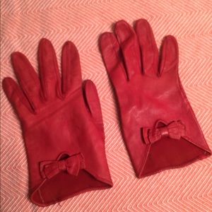 Vintage Red Leather Gloves